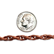 Load image into Gallery viewer, 5mm twisted oval copper coated steel link chain 2 feet
