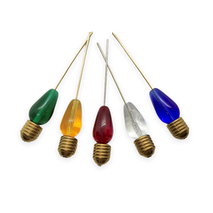 Christmas holiday colored string light bulb beads 10 sets (20pc) 21mm