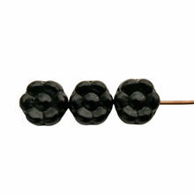 Load image into Gallery viewer, Czech glass daisy flower beads 30pc jet black 6mm-Orange Grove Beads
