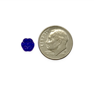 Czech glass tiny daisy flower beads 50pc translucent blue 6mm