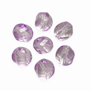Czech glass faceted helix twisted round beads 15pc translucent alexandrite purple 10mm-Orange Grove Beads