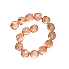 Load image into Gallery viewer, Czech glass faceted helix twisted round beads 15pc translucent rosaline pink 10mm-Orange Grove Beads

