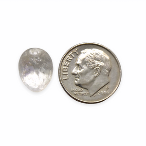 Czech glass almond nut beads 12pc crystal AB 14mm