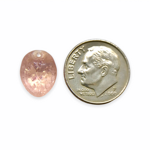 Czech glass almond nut beads 12pc pink AB