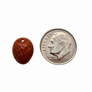 Czech glass brown almond nut beads 12pc 14mm