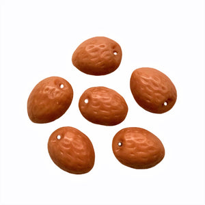 Czech glass light brown almond nut shaped beads 12pc-Orange Grove Beads