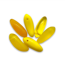Load image into Gallery viewer, Czech glass yellow banana fruit shaped drop beads mix 12pc-Orange Grove Beads
