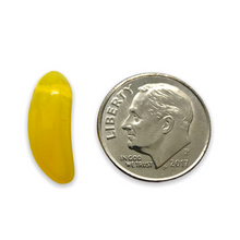 Load image into Gallery viewer, Czech glass yellow banana fruit shaped drop beads mix 12pc
