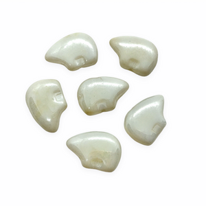 Czech glass White polar bear beads charms 8pc luster finish 12x18mm-Orange Grove Beads