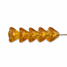 Load image into Gallery viewer, Czech glass bellflower flower beads 30pc yellow amber 6x8mm-Orange Grove Beads
