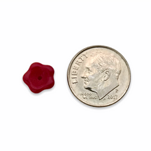 Load image into Gallery viewer, Czech glass bellflower flower beads 30pc blood red 6x8mm
