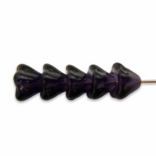 Load image into Gallery viewer, Czech glass bellflower flower beads 30pc dark violet purple 8x6mm-Orange Grove Beads
