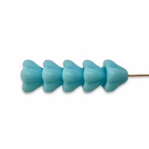 Czech glass bellflower flower beads 30pc opaque blue 6x8mm-Orange Grove Beads