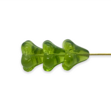 Load image into Gallery viewer, Czech glass XL bellflower beads 10pc olivine green 13x11mm-Orange Grove Beads
