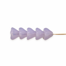 Load image into Gallery viewer, Czech glass bellflower flower beads 30pc purple violet opal 6x8mm-Orange Grove Beads
