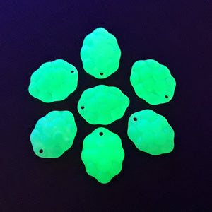 Czech glass raspberry fruit beads 12pc blue green opaline matte UV