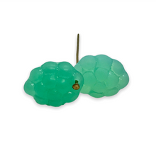 Load image into Gallery viewer, Czech glass raspberry fruit beads 12pc blue green opaline matte UV
