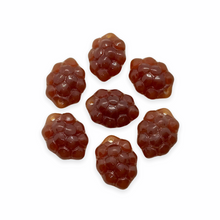 Load image into Gallery viewer, Czech glass berry grape fruit beads charms 12pc carnelian red brown 14x10mm-Orange Grove Beads
