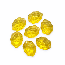Load image into Gallery viewer, Czech glass berry grape fruit beads charms 12pc translucent yellow 14x10mm-Orange Grove Beads
