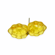 Load image into Gallery viewer, Czech glass berry grape fruit beads 12pc yellow 14x10mm
