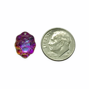 Czech glass berry grape fruit beads 12pc crystal rainbow copper 14x10mm