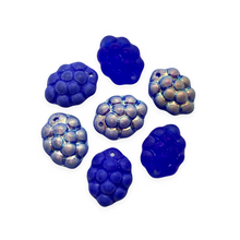 Load image into Gallery viewer, Czech glass berry grape fruit beads 12pc matte blue AB 14x10mm-Orange Grove Beads
