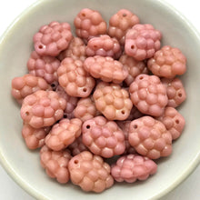 Load image into Gallery viewer, Czech glass raspberry berry grape fruit beads 12pc opaque dusty rose pink
