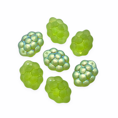 Czech glass berry grape fruit beads charms 12pc translucent olivine green-Orange Grove Beads