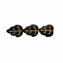 Load image into Gallery viewer, Czech glass green leaf beads 15pc with jet black gold 12x10mm-Orange Grove Beads
