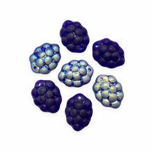 Load image into Gallery viewer, Czech glass blackberry grape fruit beads 12pc matte finish AB-Orange Grove Beads
