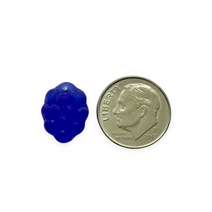 Czech glass berry grape fruit beads mix 12pc shades of blue 14x10mm