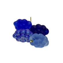Load image into Gallery viewer, Czech glass berry grape fruit beads mix 12pc shades of blue 14x10mm
