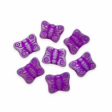 Load image into Gallery viewer, Czech glass butterfly beads charms 10pc opaline purple orchid 14x10mm-Orange Grove Beads
