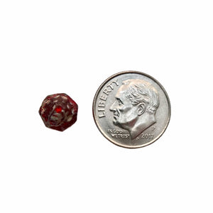 Czech glass faceted cathedral beads 22pc Christmas red picasso ends 8mm