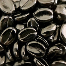 Load image into Gallery viewer, Czech glass espresso coffee bean beads 20pc opaque jet black shiny 11x8mm-Orange Grove Beads
