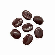 Load image into Gallery viewer, Czech glass espresso coffee bean beads 20pc opaque red brown shiny 11x8mm-Orange Grove Beads
