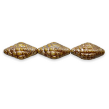Load image into Gallery viewer, Czech glass conch seashell beads 10pc chalk beige metallic 16x8mm
