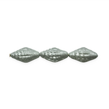 Load image into Gallery viewer, Czech glass conch seashell beads 12pc matte silver 16x8mm
