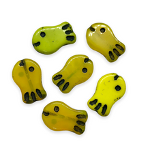 Load image into Gallery viewer, Czech glass large cutie fish beads 8pc yellow mix 19x12mm-Orange Grove Beads
