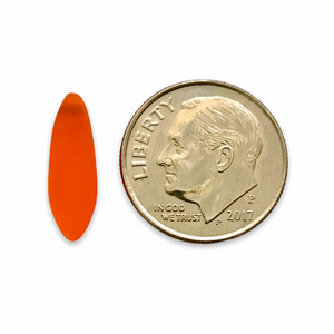Czech glass dagger drop beads 20pc frosted orange 15x5mm