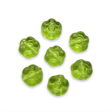 Load image into Gallery viewer, Czech glass daisy flower beads 30pc olivine green 6mm-Orange Grove Beads
