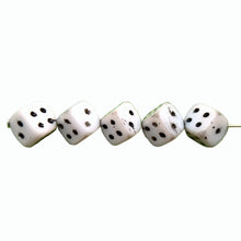 Load image into Gallery viewer, Czech glass dice cube beads 10pc white 8mm-Orange Grove Beads
