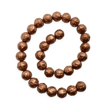 Load image into Gallery viewer, Czech glass dimpled round beads 30pc matte copper 8mm-Orange Grove Beads
