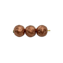 Load image into Gallery viewer, Czech glass dimpled round beads 30pc matte copper 8mm

