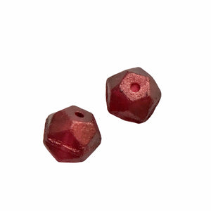 Czech glass English cut beads 15pc reddish pink copper 10mm-Orange Grove Beads