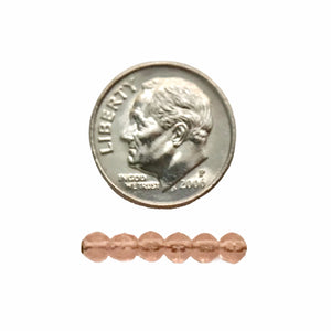Czech glass tiny English cut beads 100pc rosaline pink 3mm
