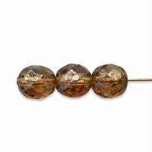Load image into Gallery viewer, Czech glass faceted round beads 25pc crystal picasso luster 8mm-Orange grove Beads
