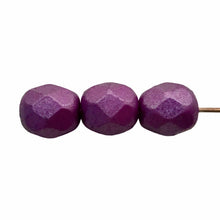 Load image into Gallery viewer, Czech glass faceted round beads 40pc saturated purple 6mm-Orange Grove Beads
