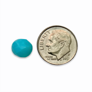 Czech glass faceted round beads 25pc powder blue opal 8mm