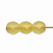 Load image into Gallery viewer, Czech glass faceted round beads 25pc crystal sueded gold lame 6mm-Orange Grove Beads
